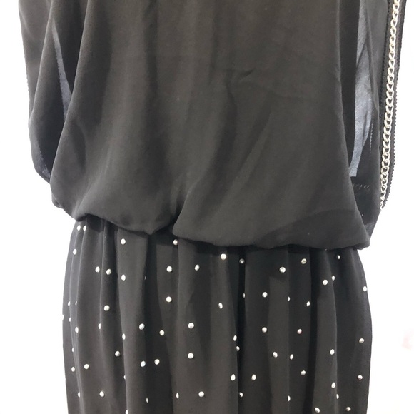 🎄Black collection  v neck beaded design dress SZ M - Picture 5 of 14